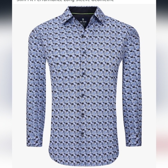 Tom Baine Comfort 4-Way Stretch Winkle Free Performance Dress Shirt NWT Size M - Picture 2 of 8